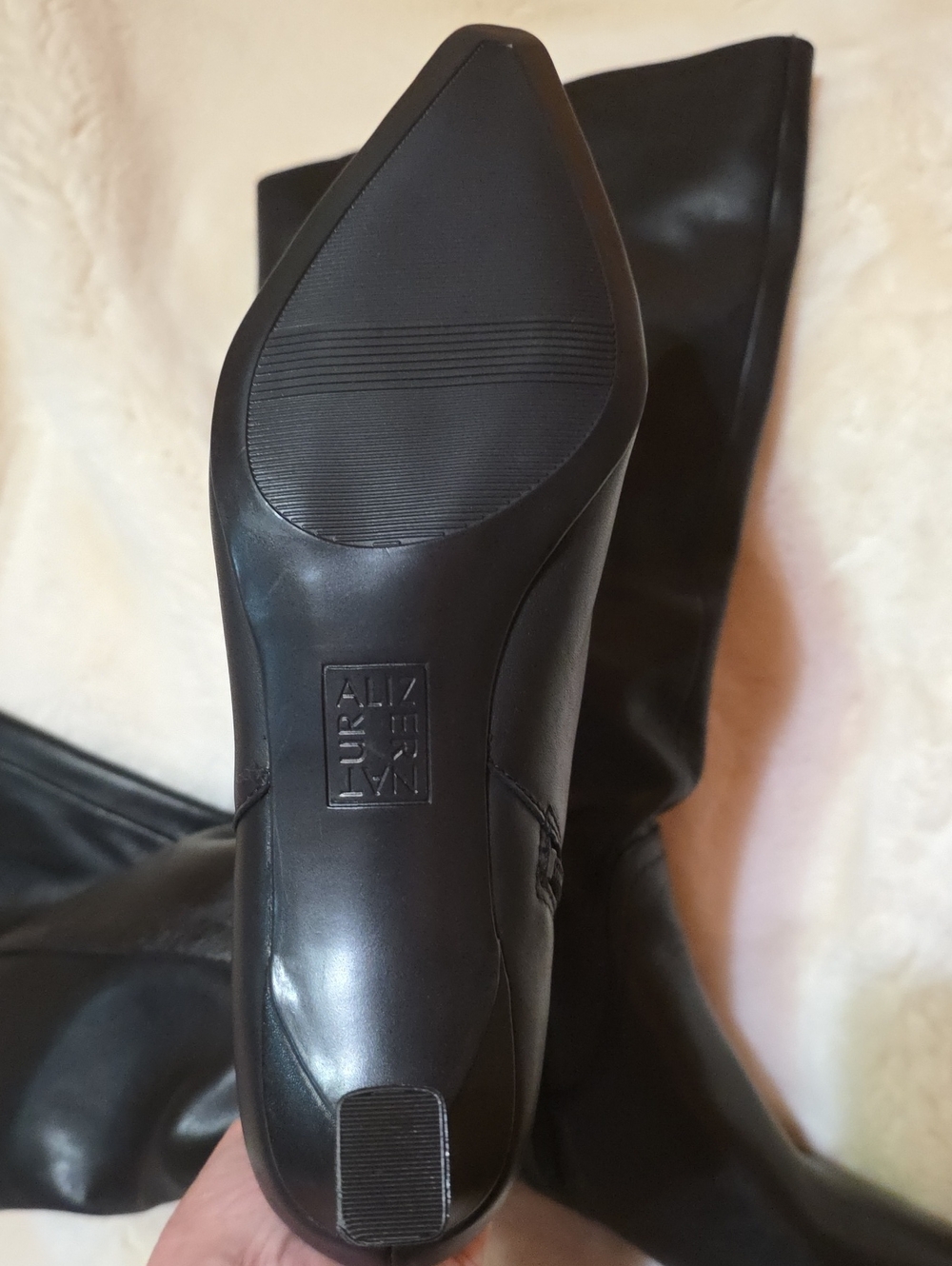 Naturalizer Black Mollets Forts (Wide Calf) Knee-High Pointed Toe Heeled Boots - Picture 11 of 12